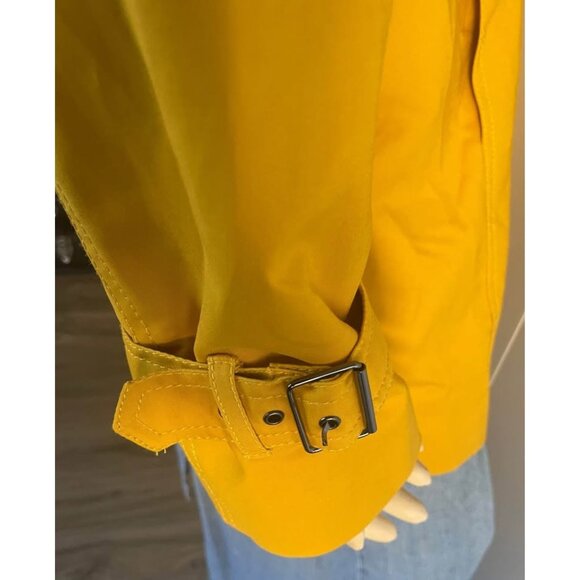 Designer Trench Raincoat, Size M/L, Kenneth Cole NY, Yellow - Picture 11 of 13